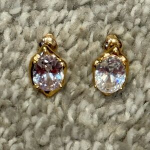 Maeve Anthropologie Gold and Crystal Earrings